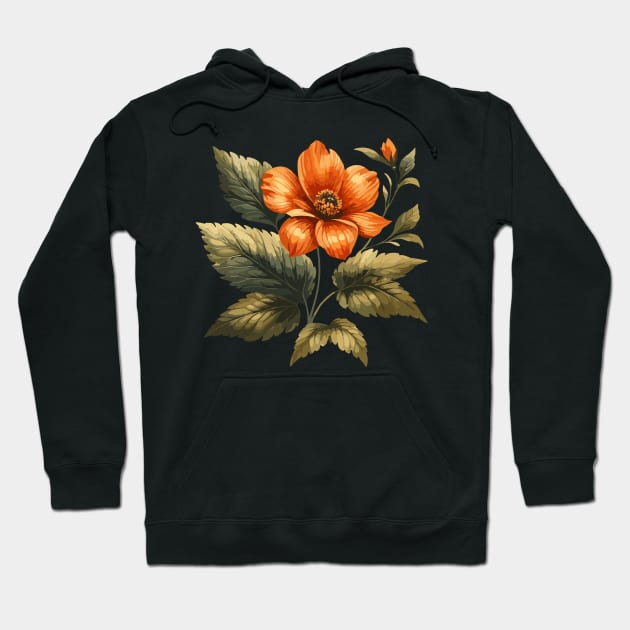 Retro Floral Bloom Hoodie by Siha Arts